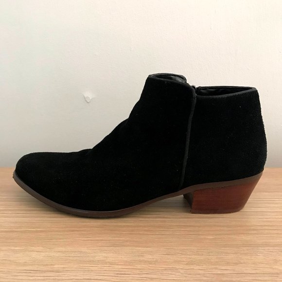 Black Suede Ankle Booties - Picture 1 of 5